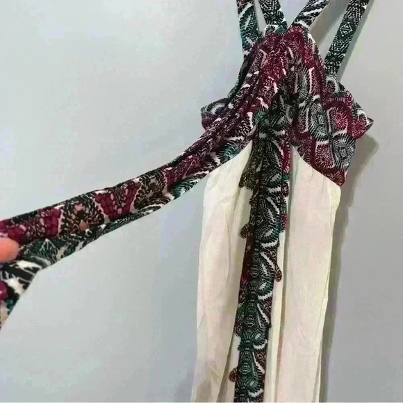 Xhilaration Tie-Front Maxi Dress Size XS Ivory Beach Boho Summer Vacations - Picture 8 of 12